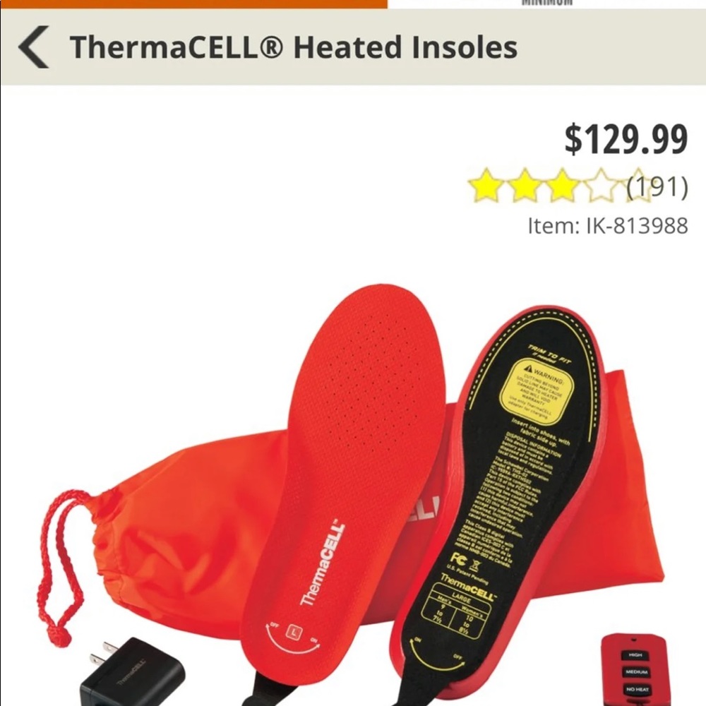 ThermaCELL heated insoles